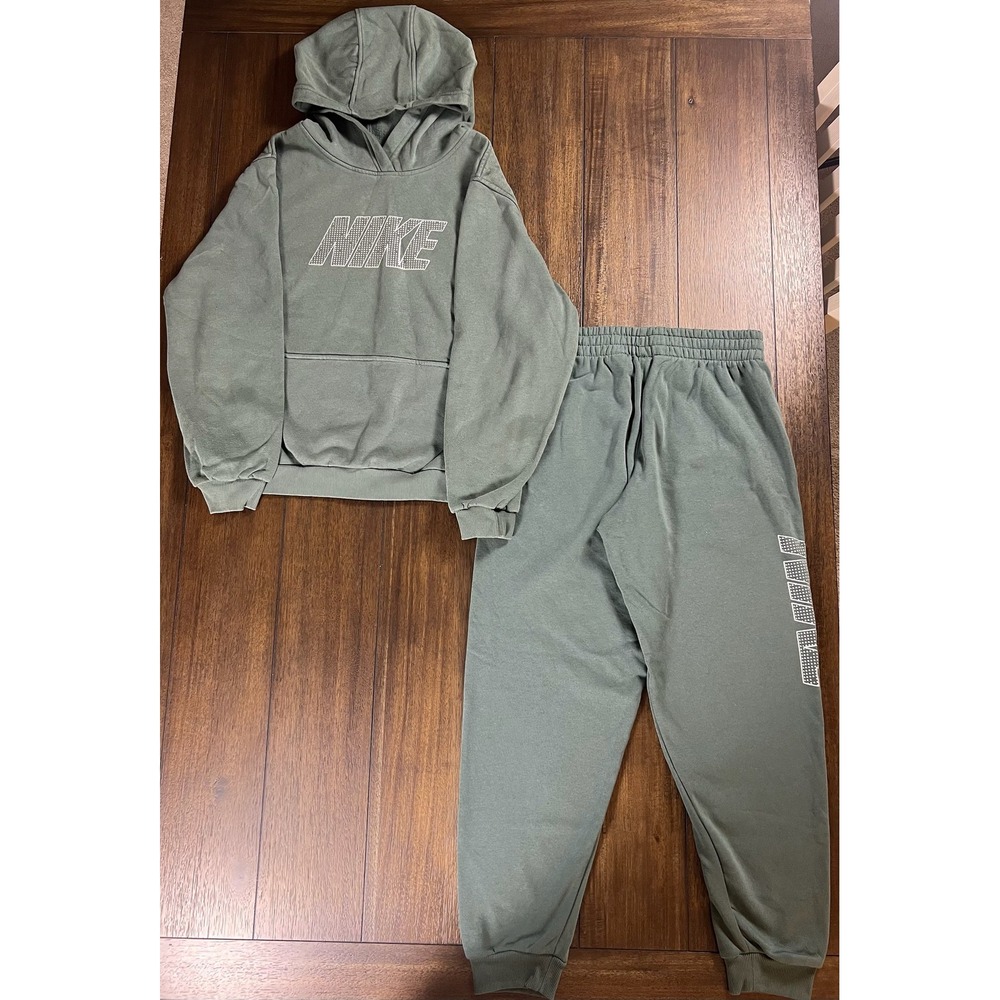 Nike Mens XL Sage Green Hoodie and Joggers Matching Fleece Sweatshirt Set